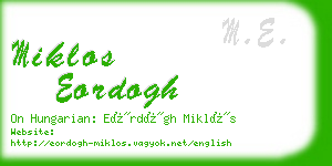 miklos eordogh business card